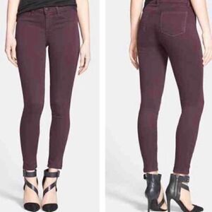 J Brand, Mid-Rise Skinny Leg Tencel Jeans in Dark Plum Women’s Pants Size 25 US